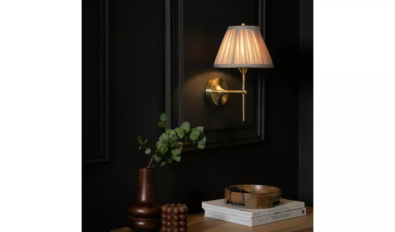 Argos Home Pleated Shade Metal Wall Light - Satin Brass