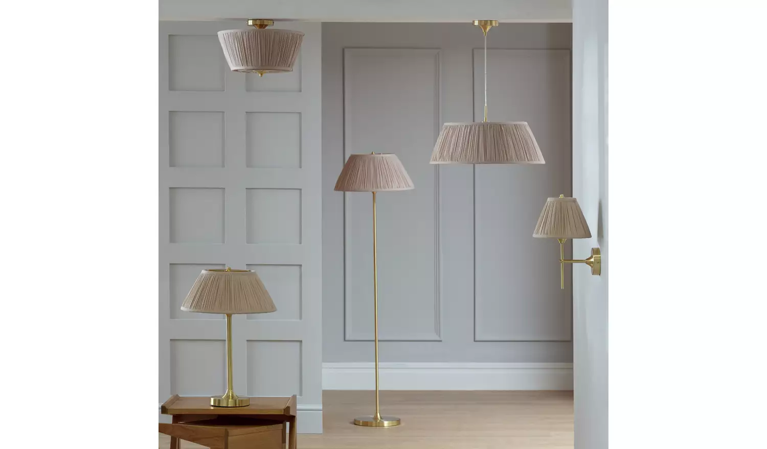 Argos Home Pleated Shade Metal Wall Light - Satin Brass
