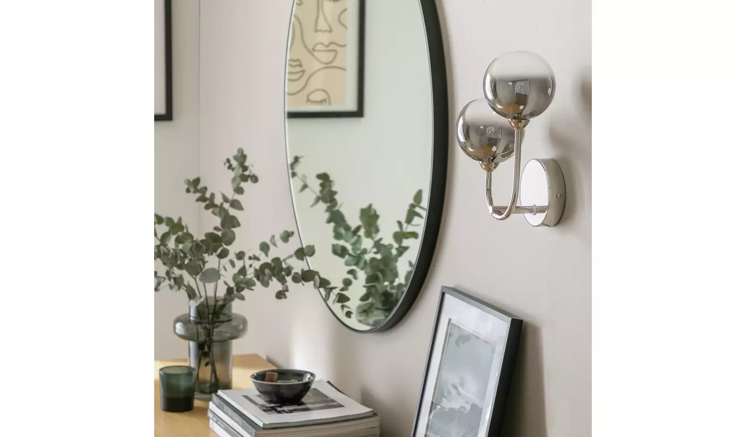 Argos Home Ombre Glass 2 Light Wall Light -Nickel