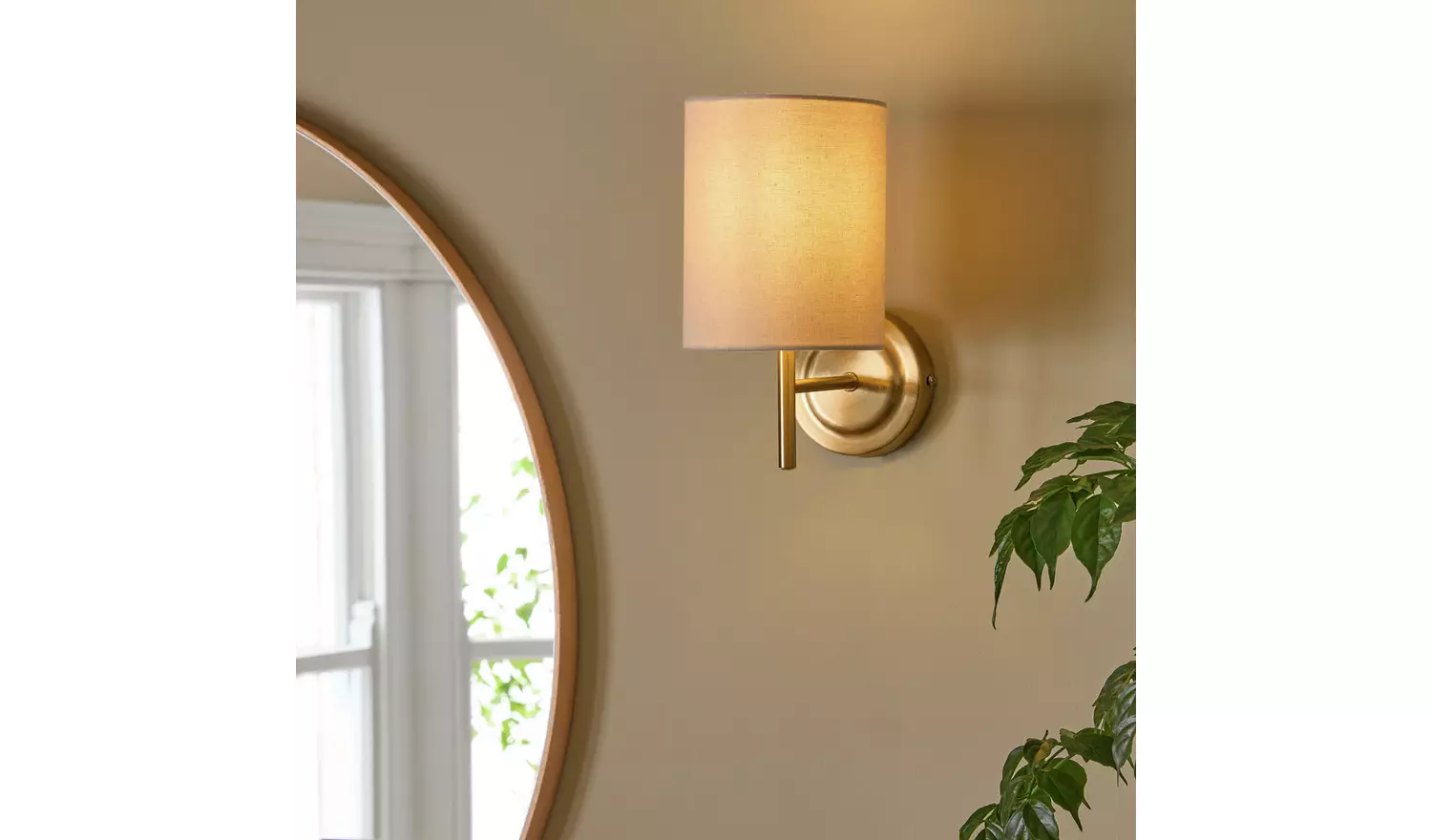 Argos Home Candelabra Steel Wall Light -Brass & Natural