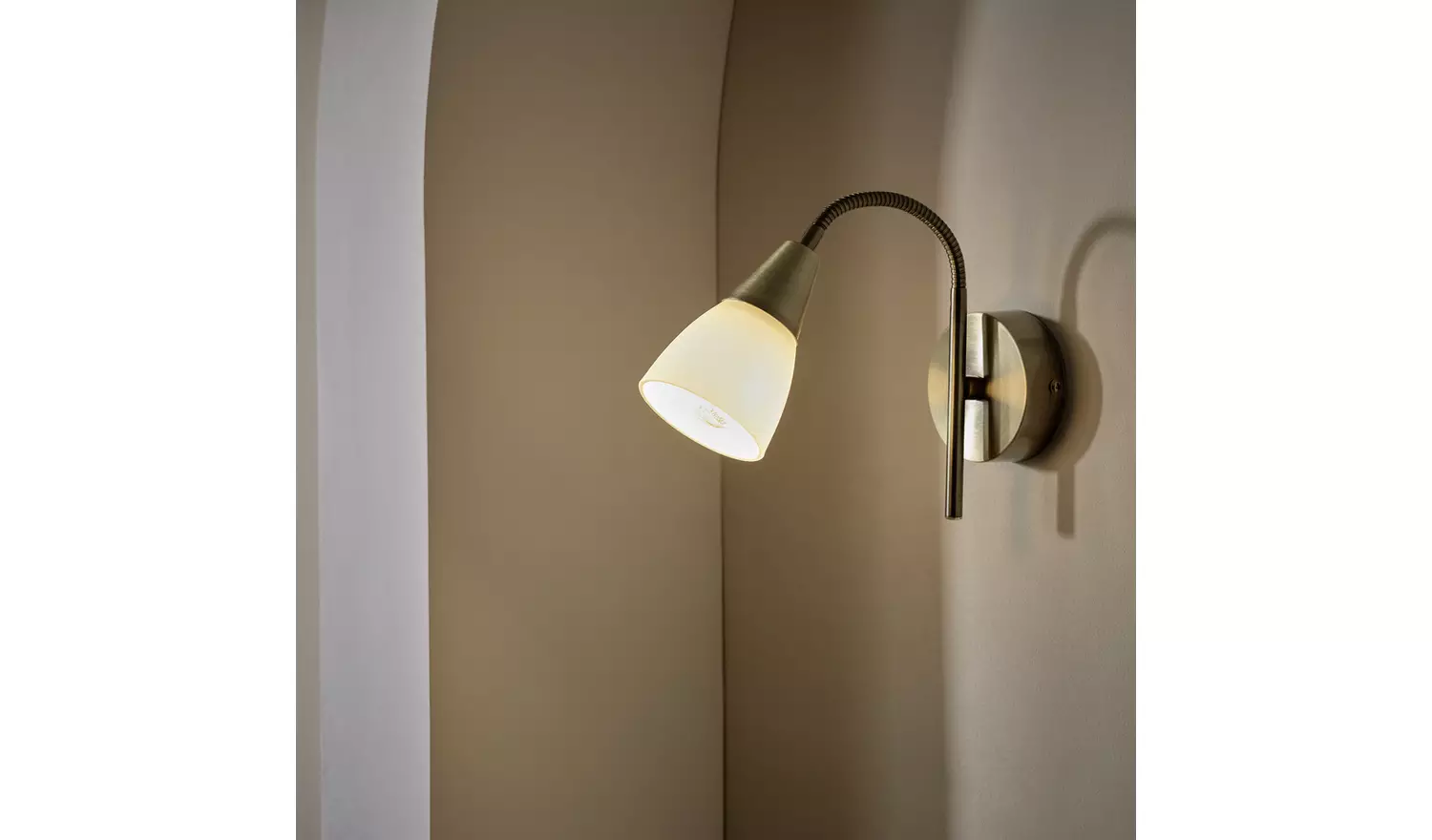 Argos Home Curico Glass Wall Light - Brass & White