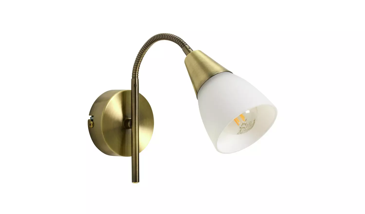 Argos Home Curico Glass Wall Light - Brass & White