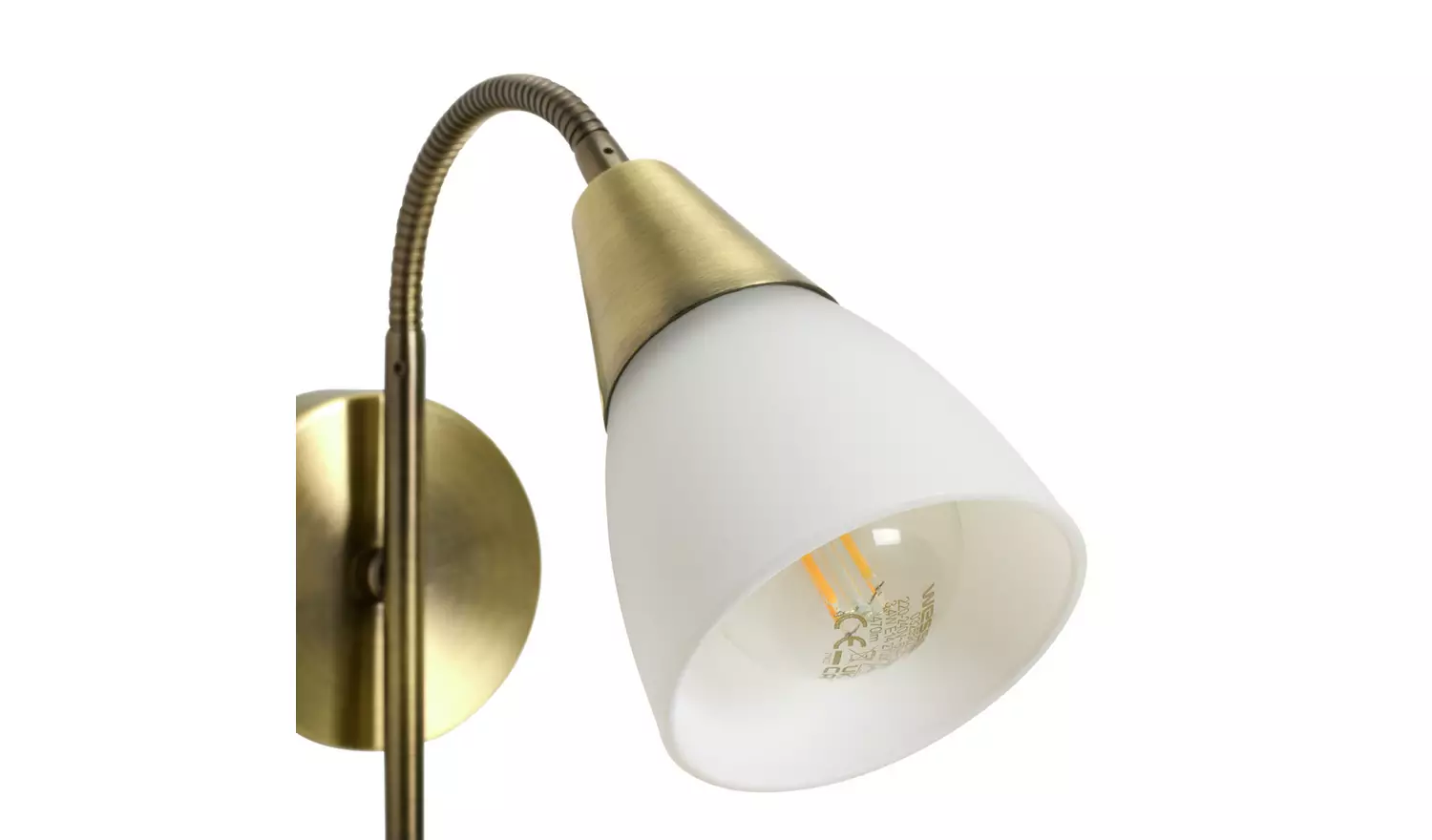 Argos Home Curico Glass Wall Light - Brass & White