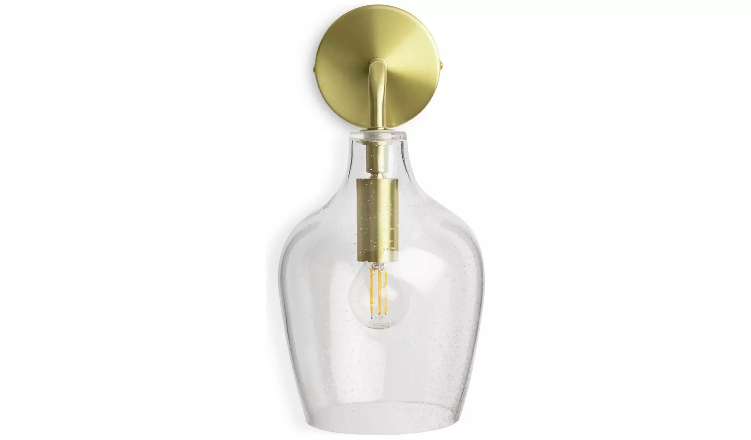 Habitat Abas Glass Wall Light - Brass