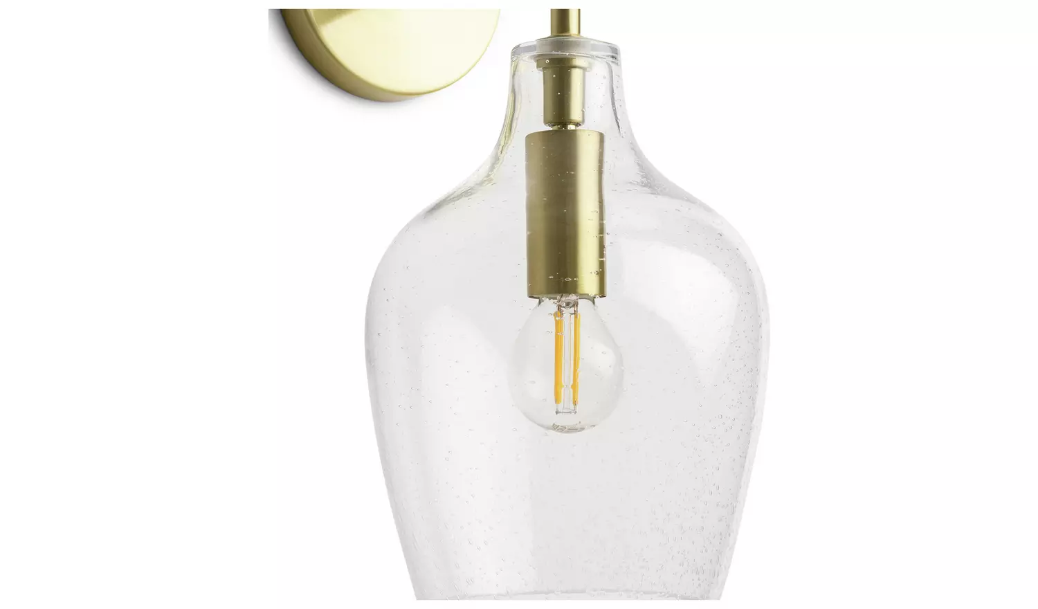 Habitat Abas Glass Wall Light - Brass