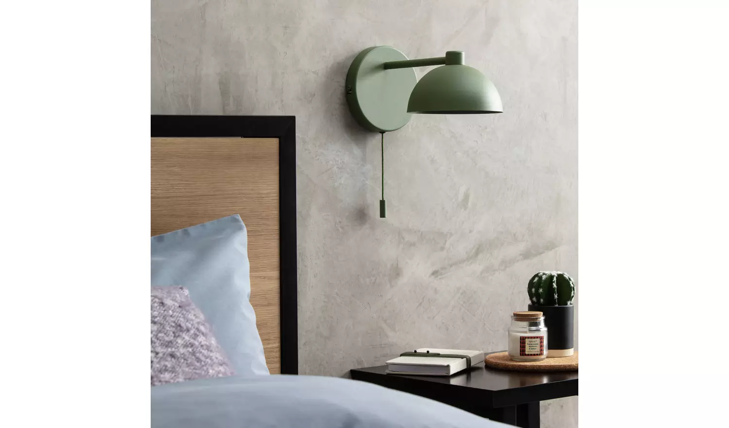 Habitat Mushroom Steel Wall Light - Green