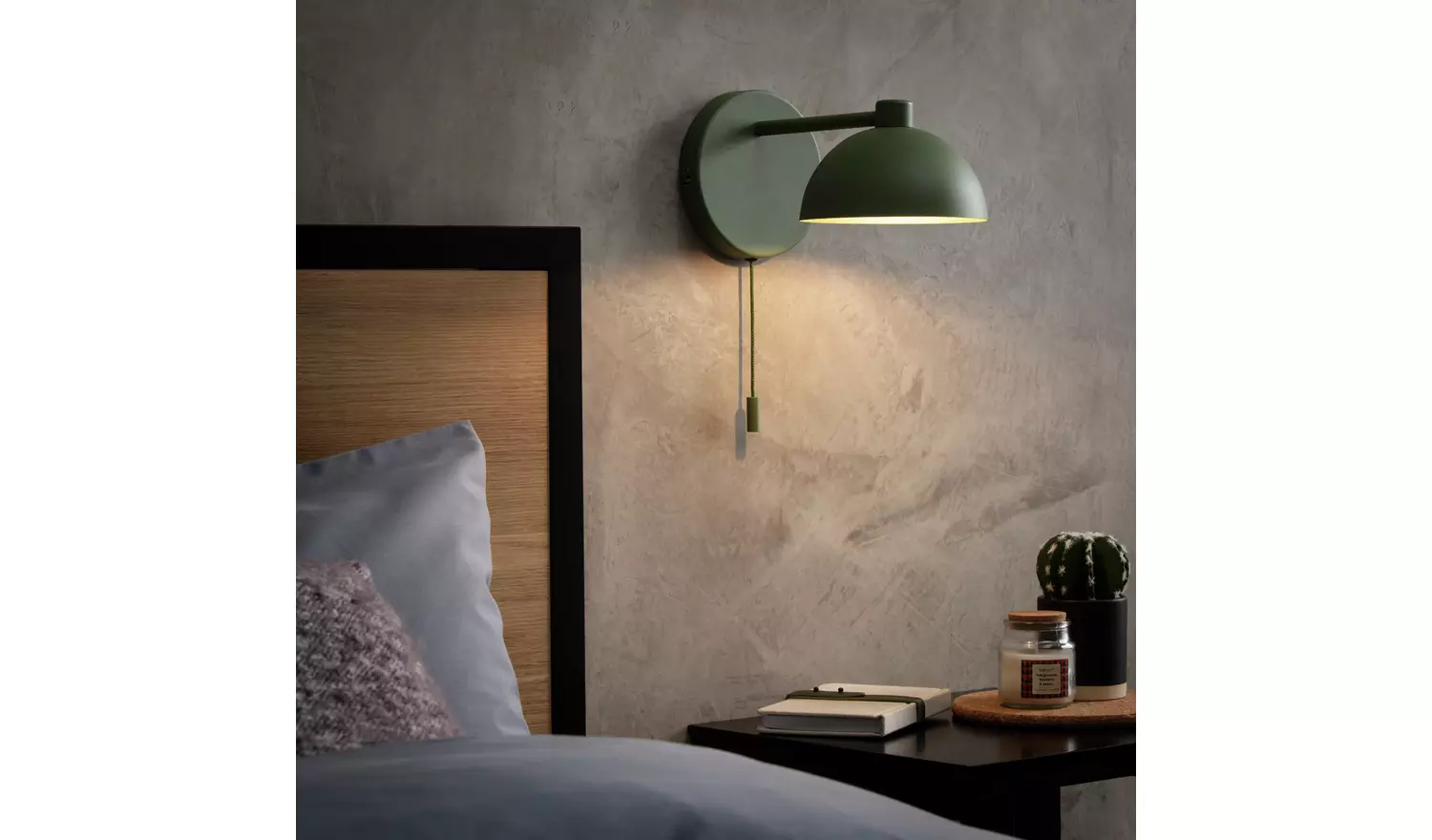 Habitat Mushroom Steel Wall Light - Green