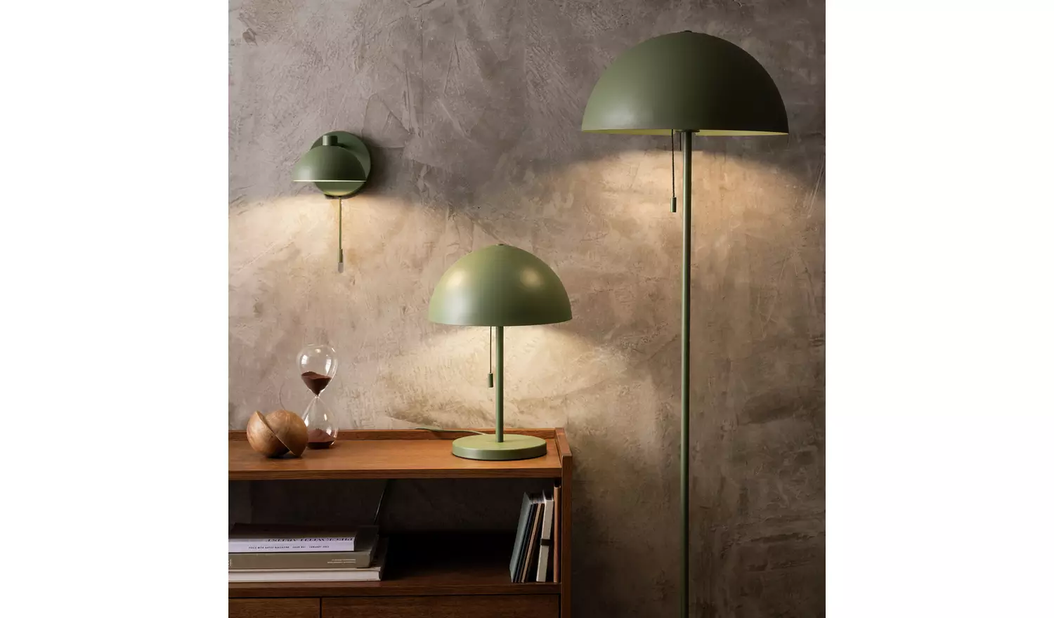 Habitat Mushroom Steel Wall Light - Green
