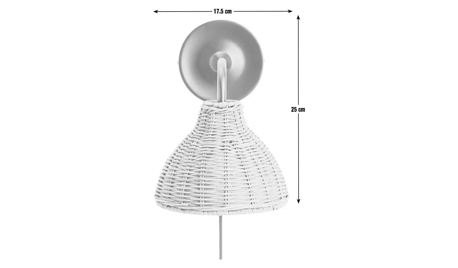 Habitat Wicker Pear Plug in Wall Light - Natural