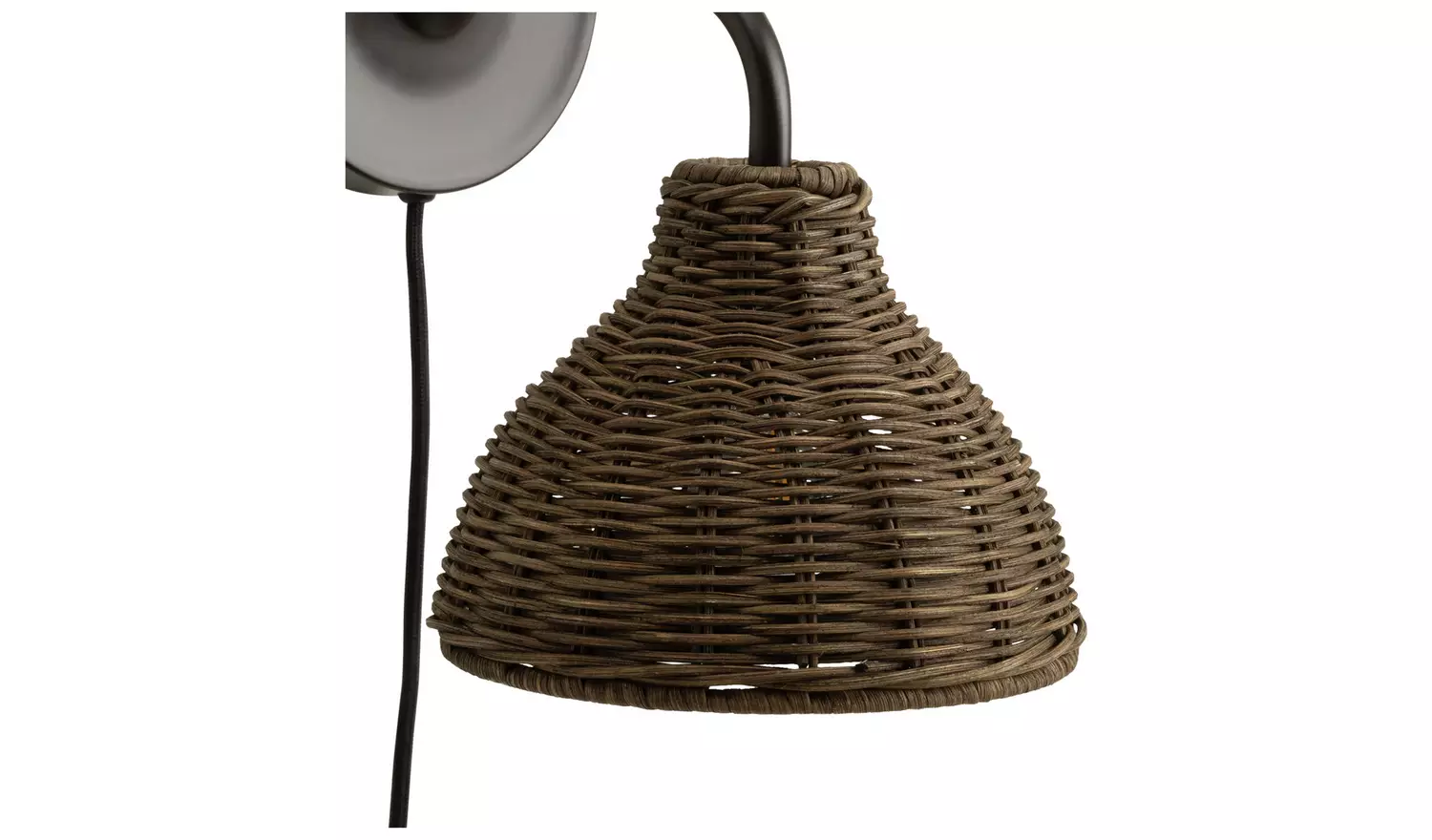 Habitat Wicker Pear Plug in Wall Light - Natural