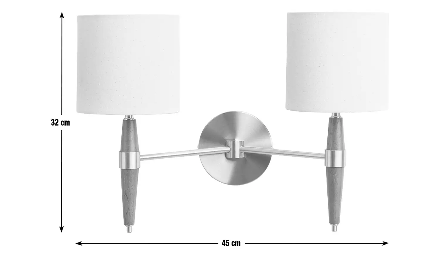 Habitat Century Wood 2 Light Wall Light - Walnut