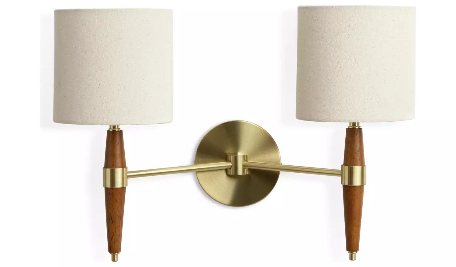 Habitat Century Wood 2 Light Wall Light - Walnut