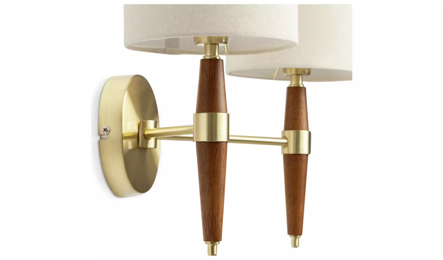 Habitat Century Wood 2 Light Wall Light - Walnut