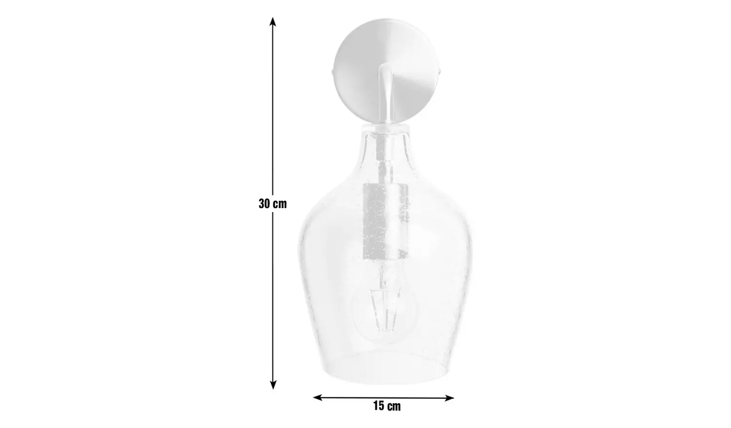 Habitat Abas Chrome & Bubble Glass Wall Light - Satin Nickel