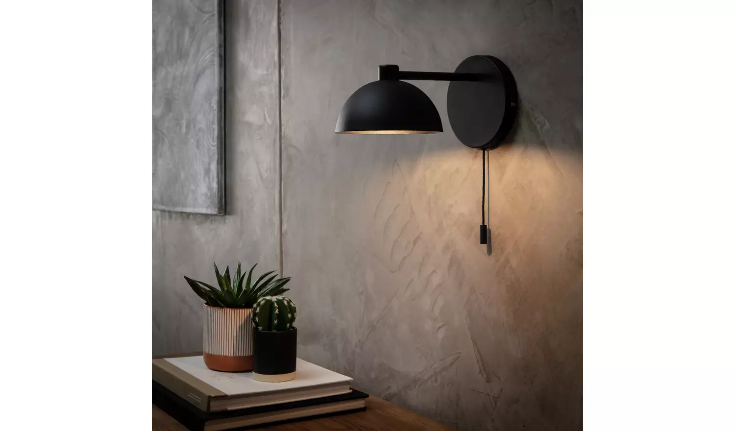 Habitat Mushroom Steel Wall Light - Black
