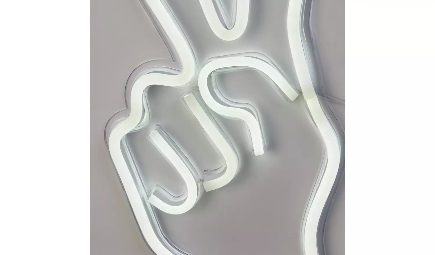 Searchlight Neon Effect Peace Sign Wall Light - White