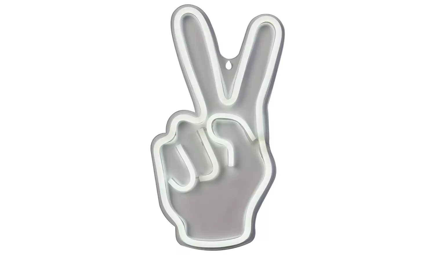Searchlight Neon Effect Peace Sign Wall Light - White