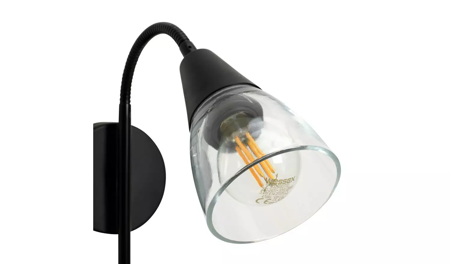 Argos Home Curico Glass Wall Light - Black