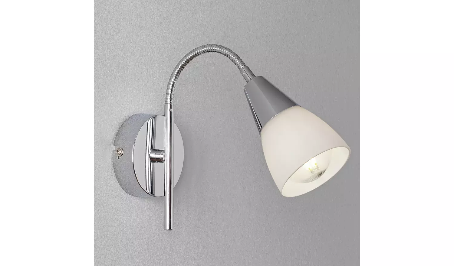 Argos Home Curico Glass Wall Light - Chrome & White