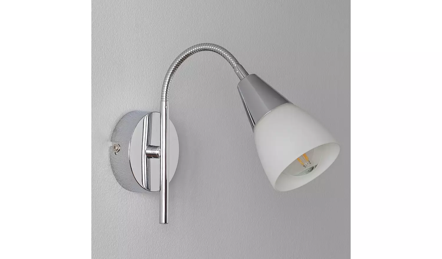 Argos Home Curico Glass Wall Light - Chrome & White