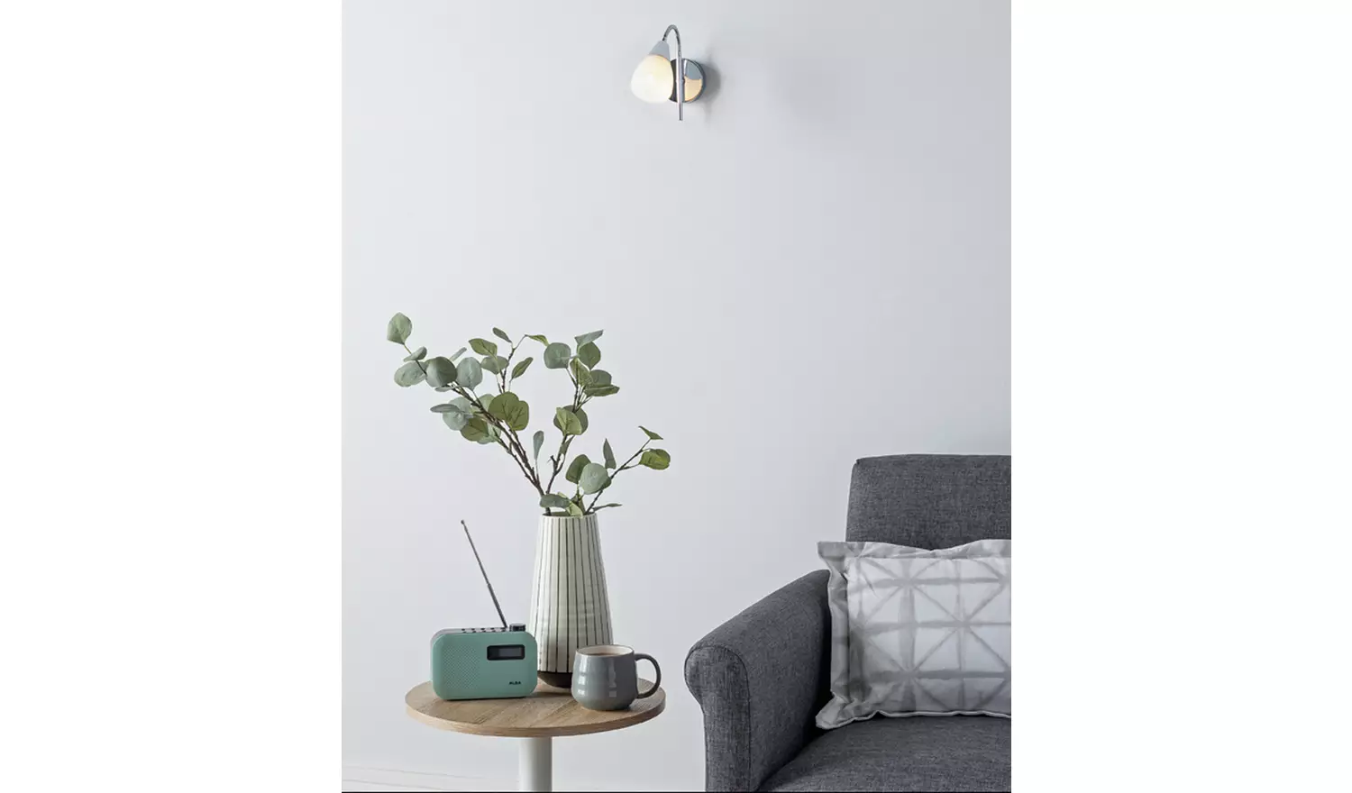 Argos Home Curico Glass Wall Light - Chrome & White