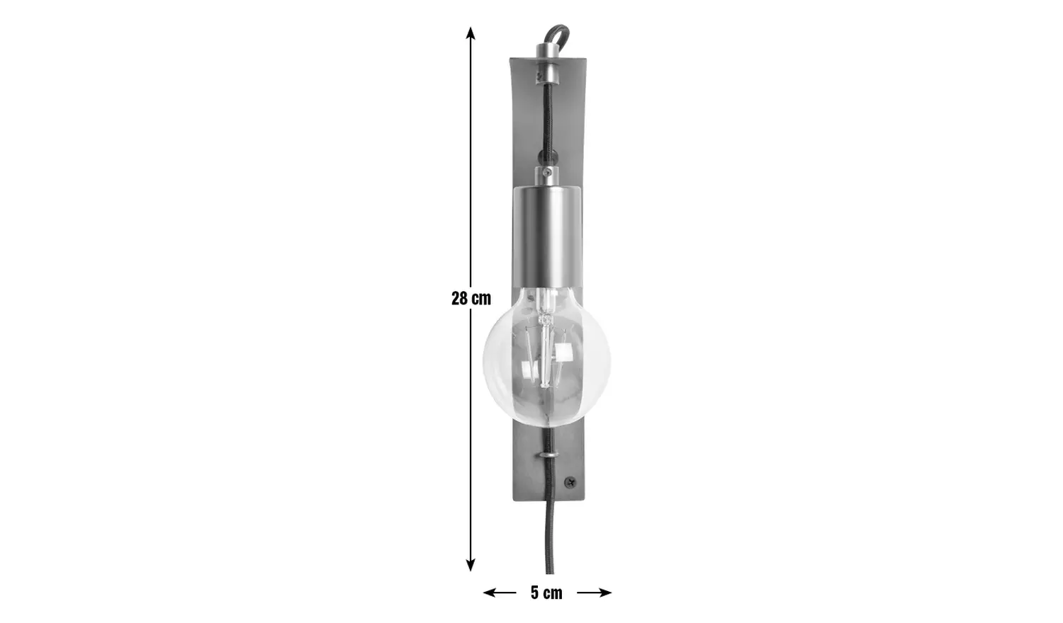 Argos Home Industrial Plug-In Wall Light - Pewter