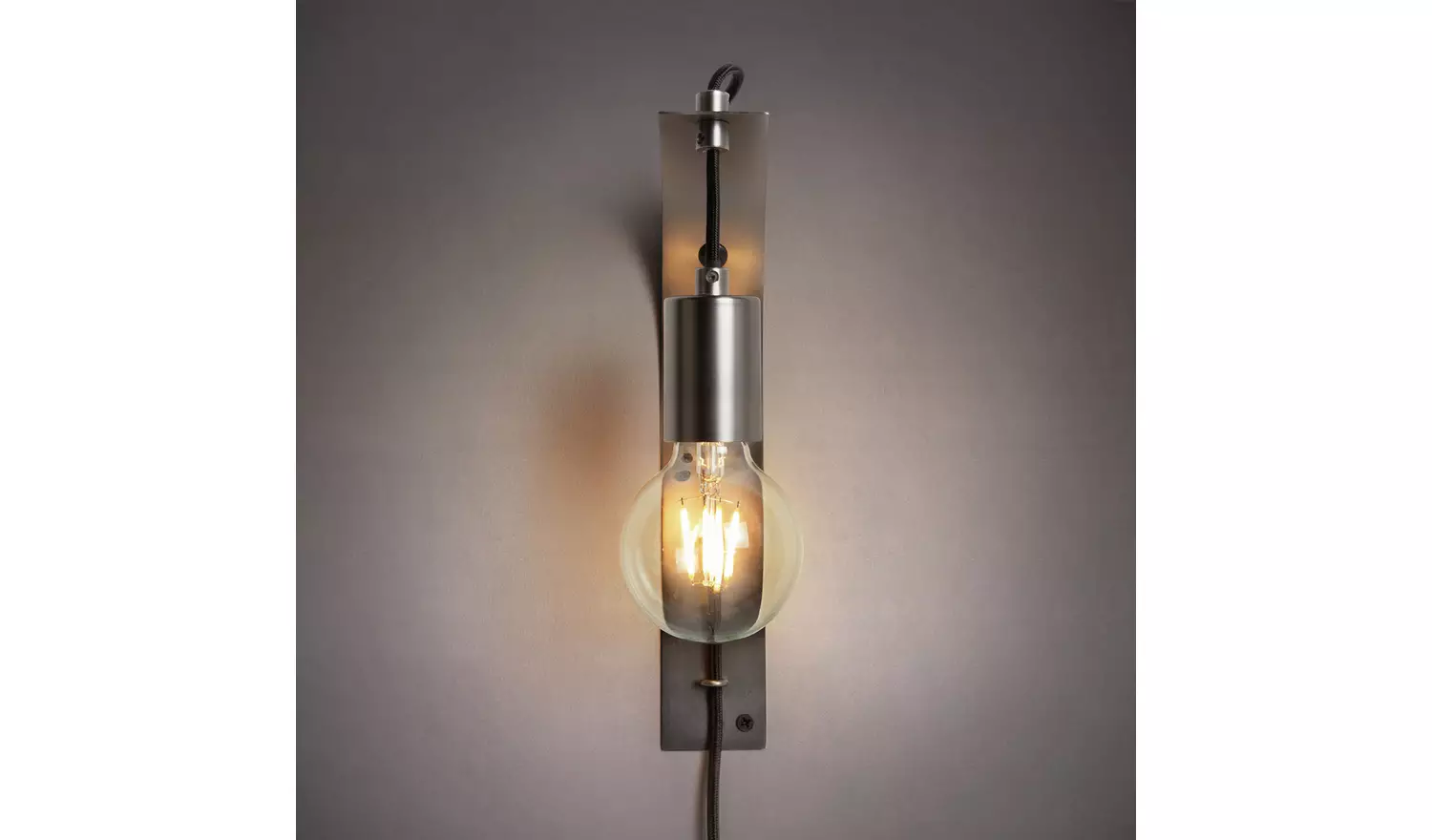 Argos Home Industrial Plug-In Wall Light - Pewter