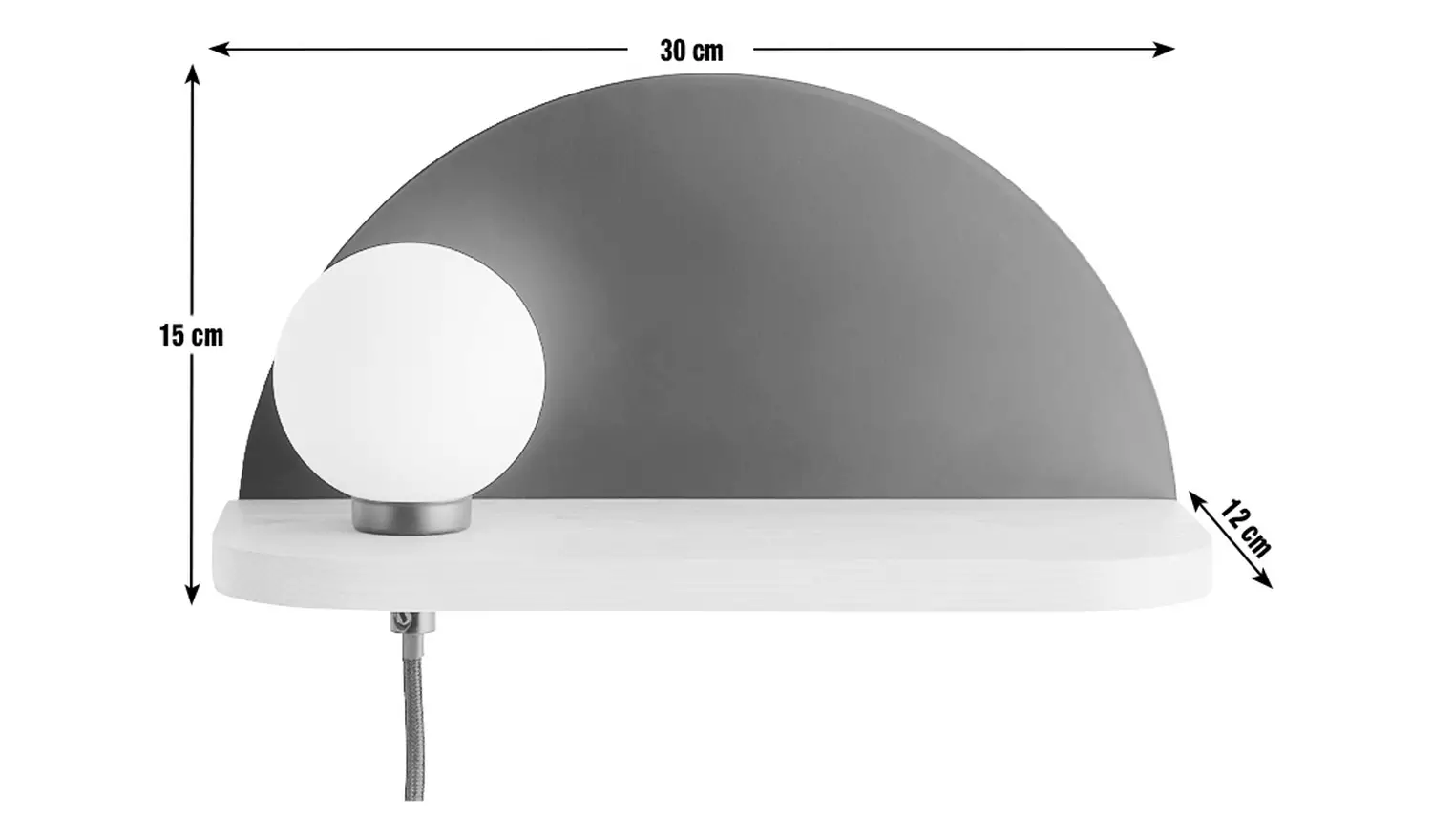 Habitat Serpens Shelf Wall Lamp - Opal & Ash