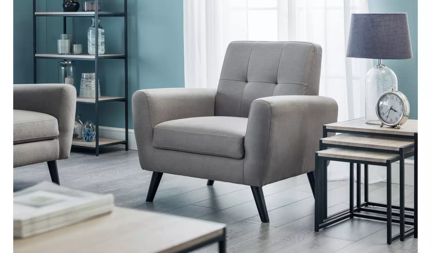 Julian Bowen Monza Fabric Armchair - Grey