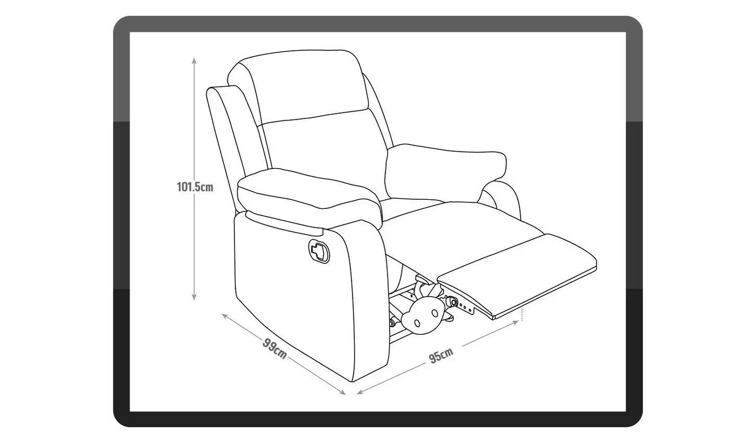 Argos Home Bradley Fabric Manual Recliner Chair - Charcoal