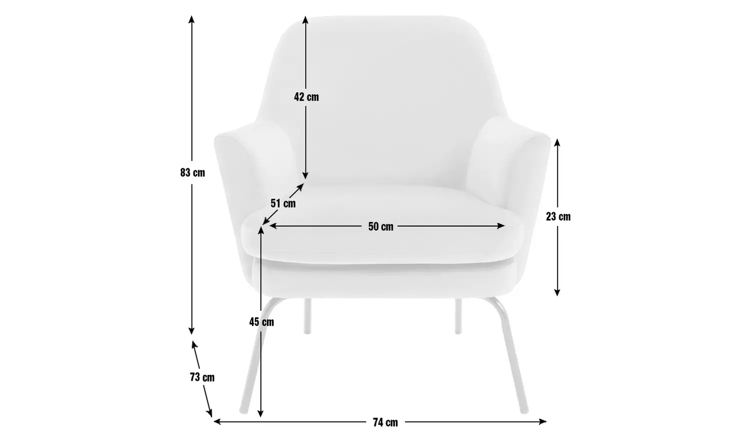 Habitat Celine Velvet Accent Chair - Orange