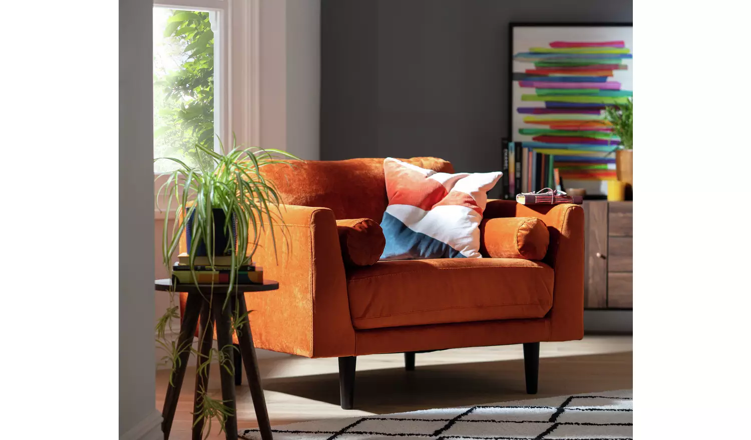 Habitat Jacob Fabric Cuddle Chair - Orange