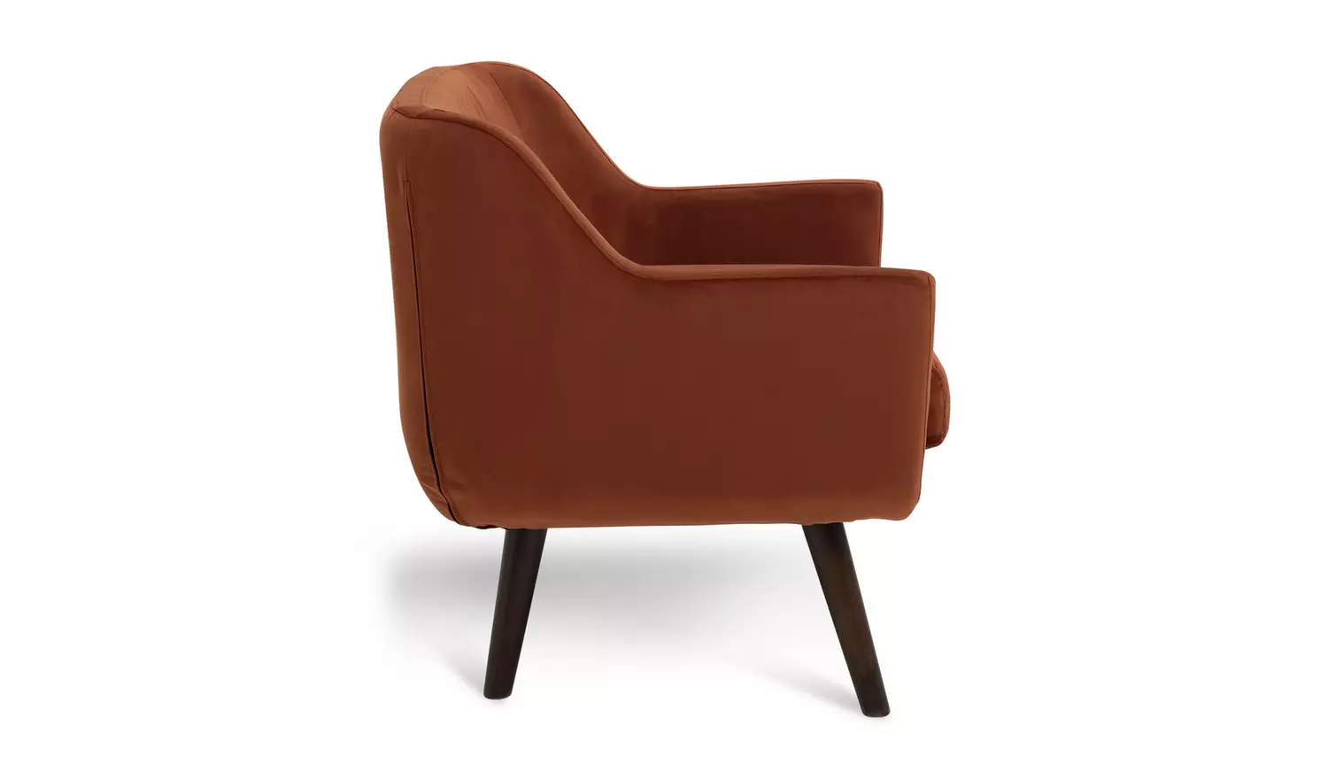 Habitat Nellie Velvet Chair - Rust Orange