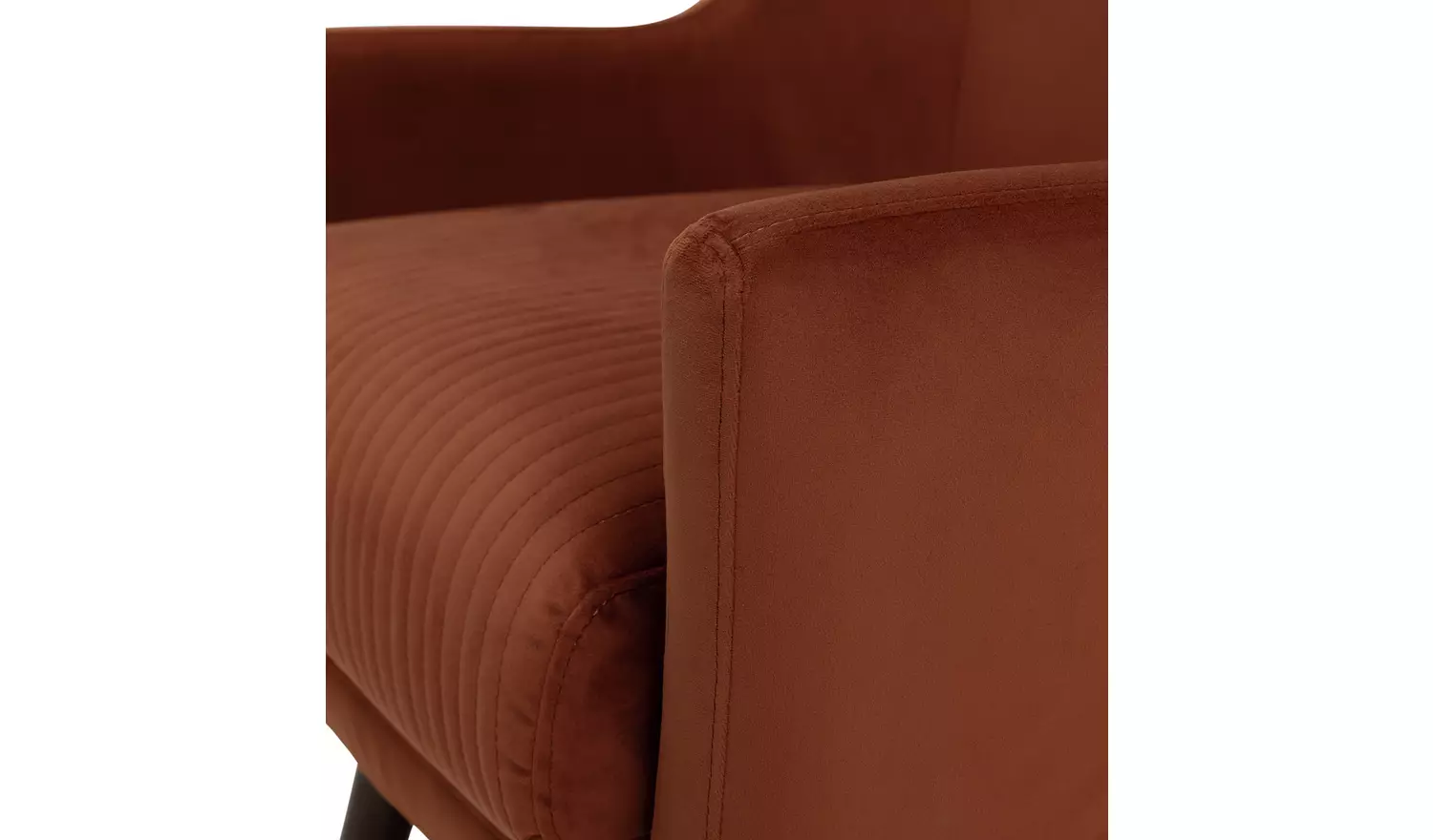 Habitat Nellie Velvet Chair - Rust Orange