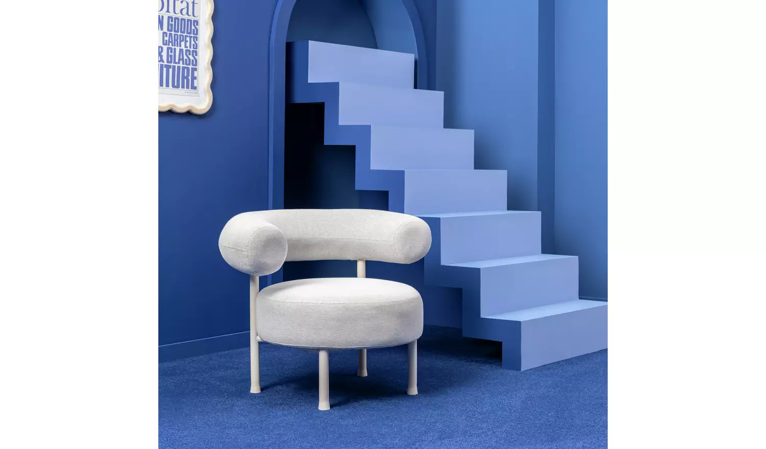 Habitat 60 Tuva Fabric Curved Chair - Grey