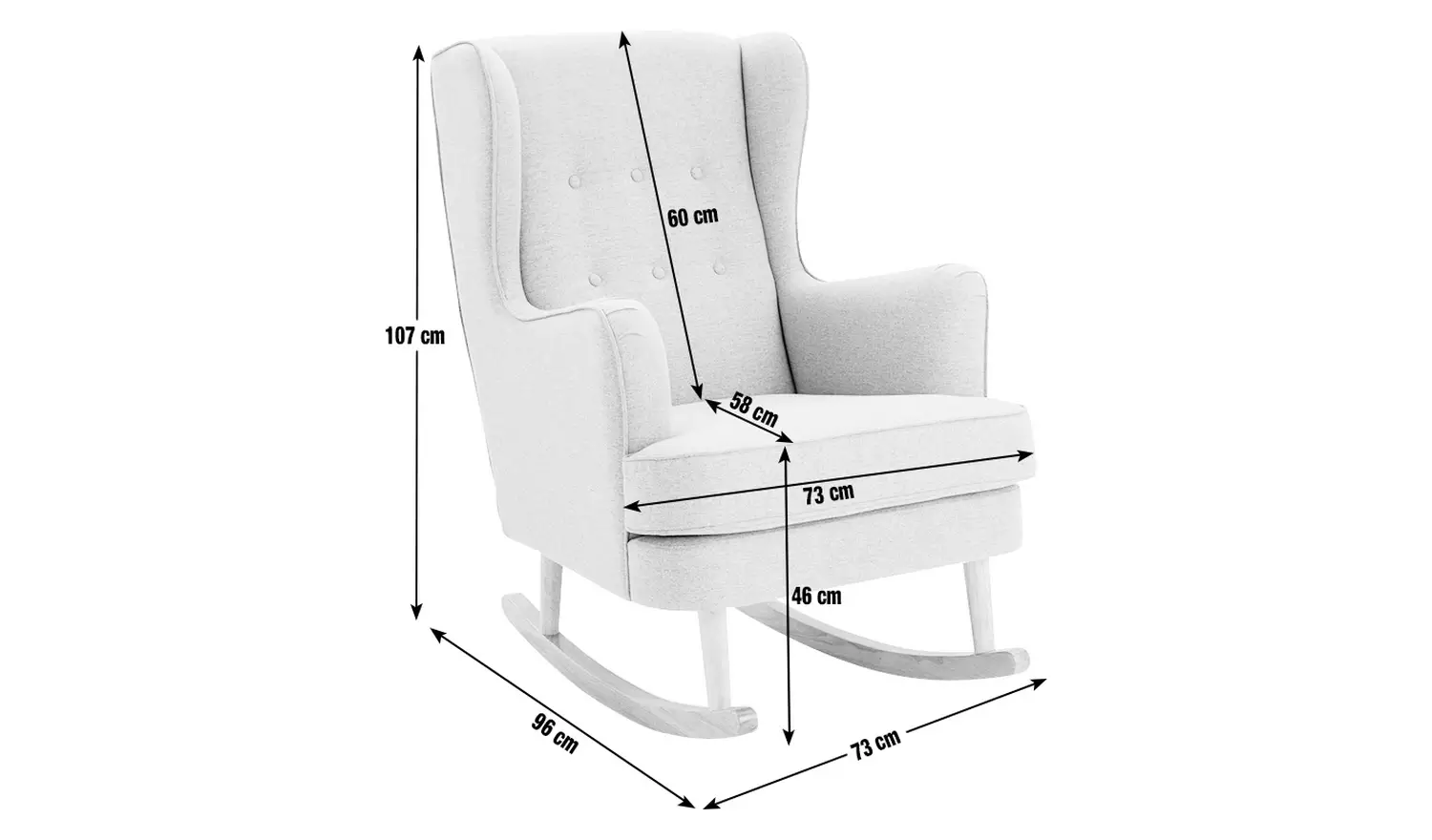 Habitat Callie Fabric Rocking Chair - Light Grey