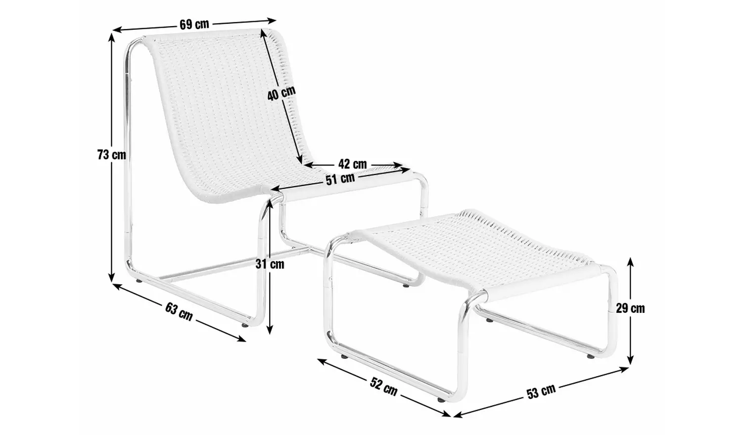 Habitat Ronan Chair & Footstool - Natural