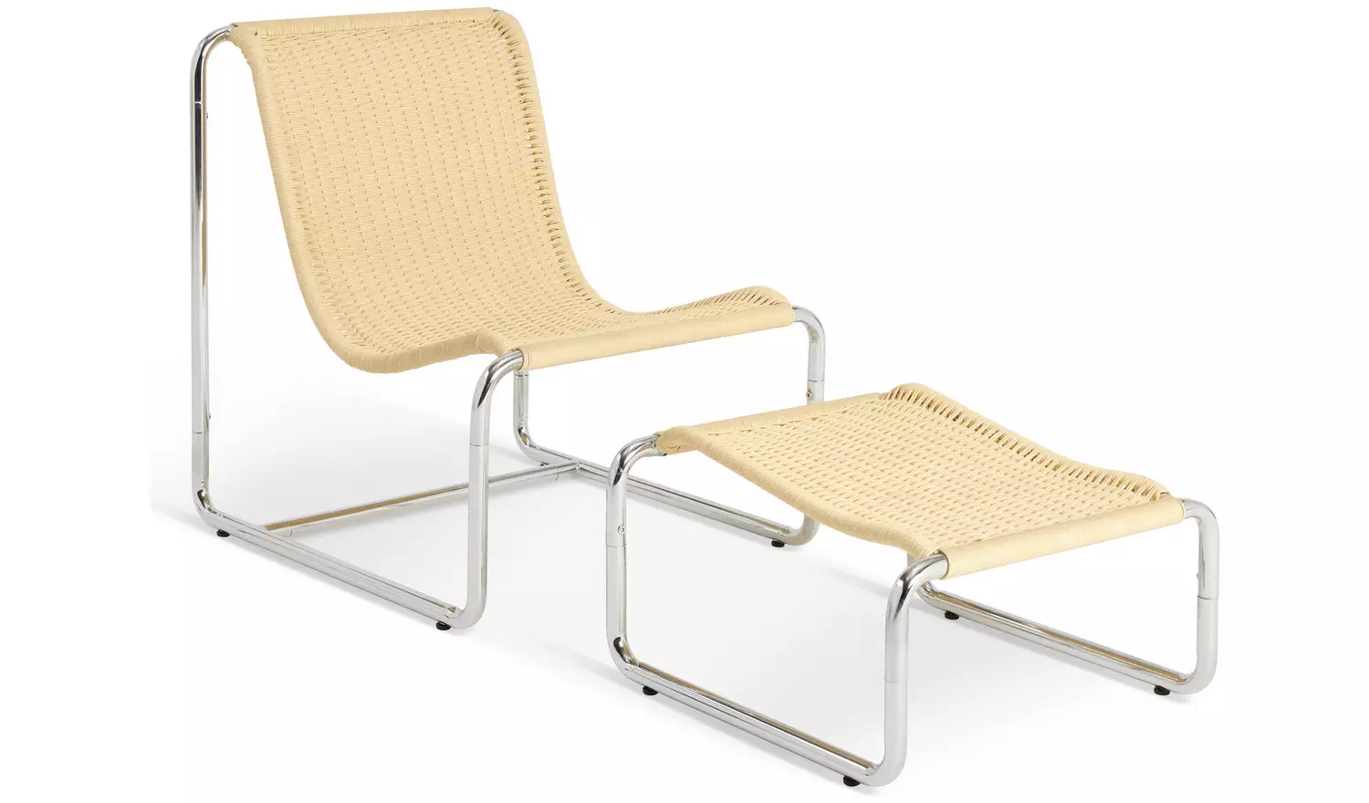 Habitat Ronan Chair & Footstool - Natural