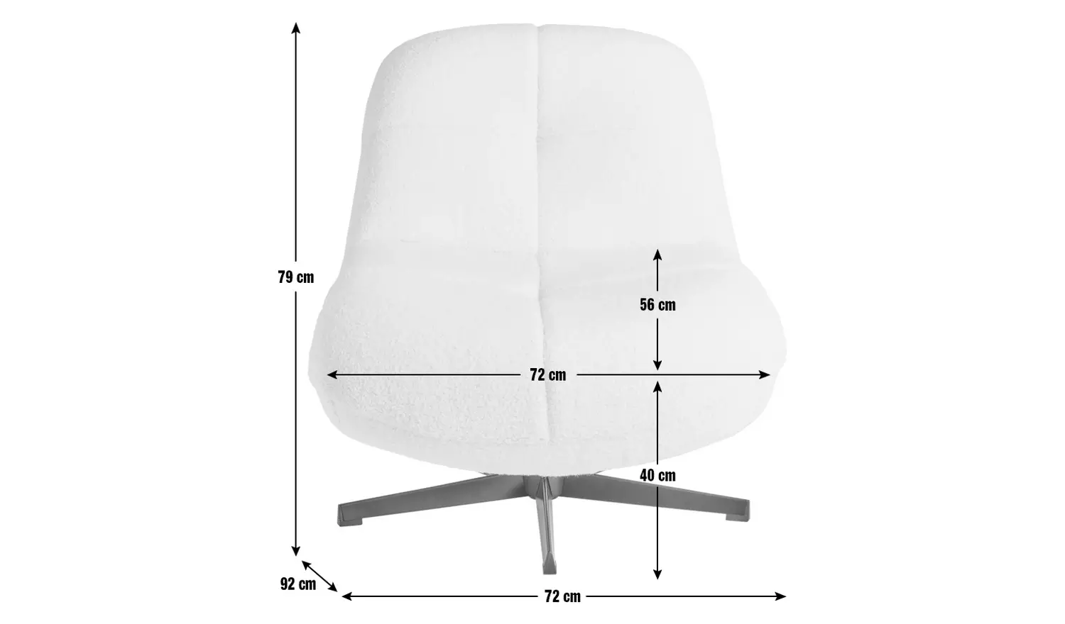 Argos Home Teddy Boucle Swivel Chair - Cream