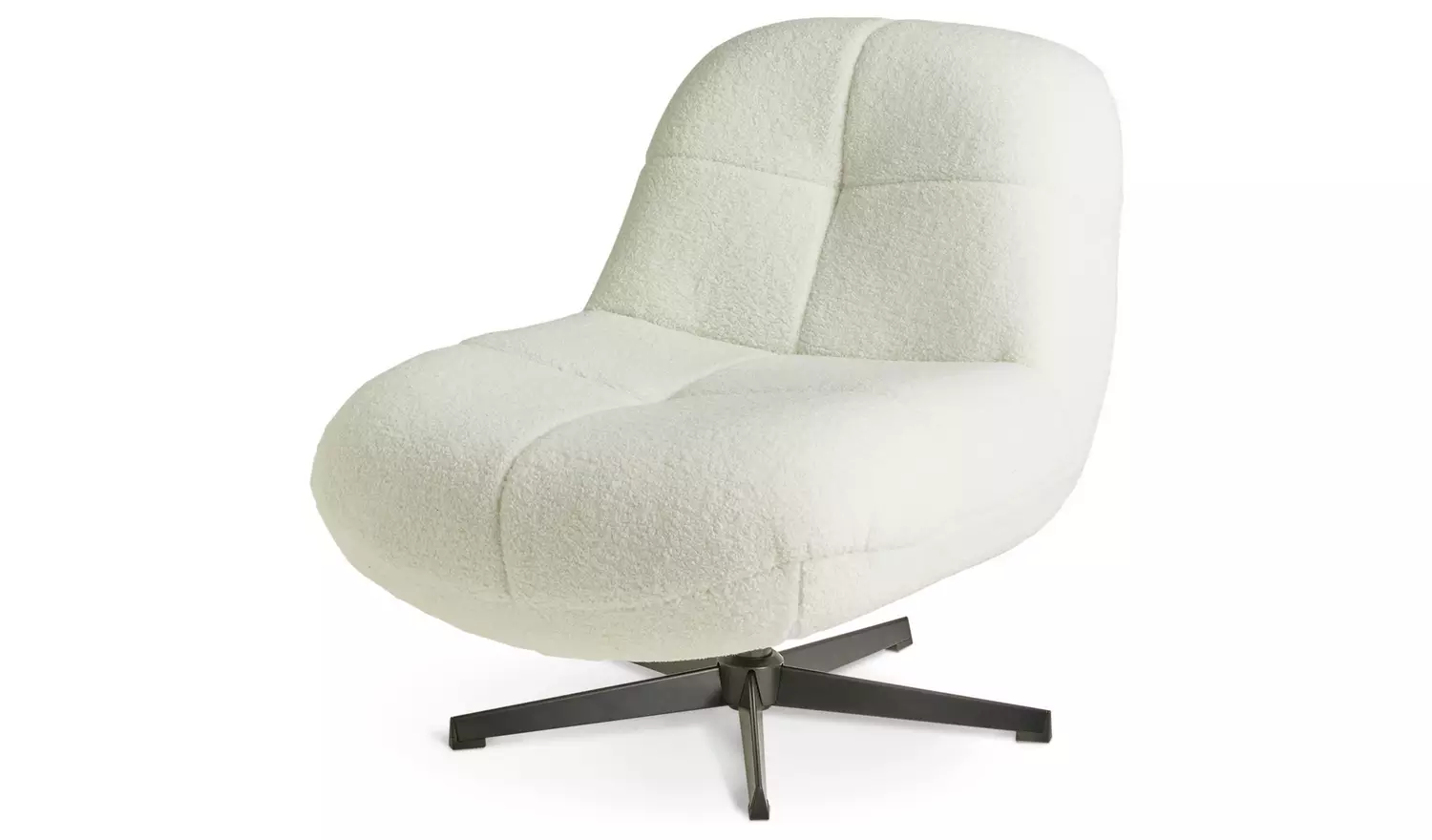 Argos Home Teddy Boucle Swivel Chair - Cream