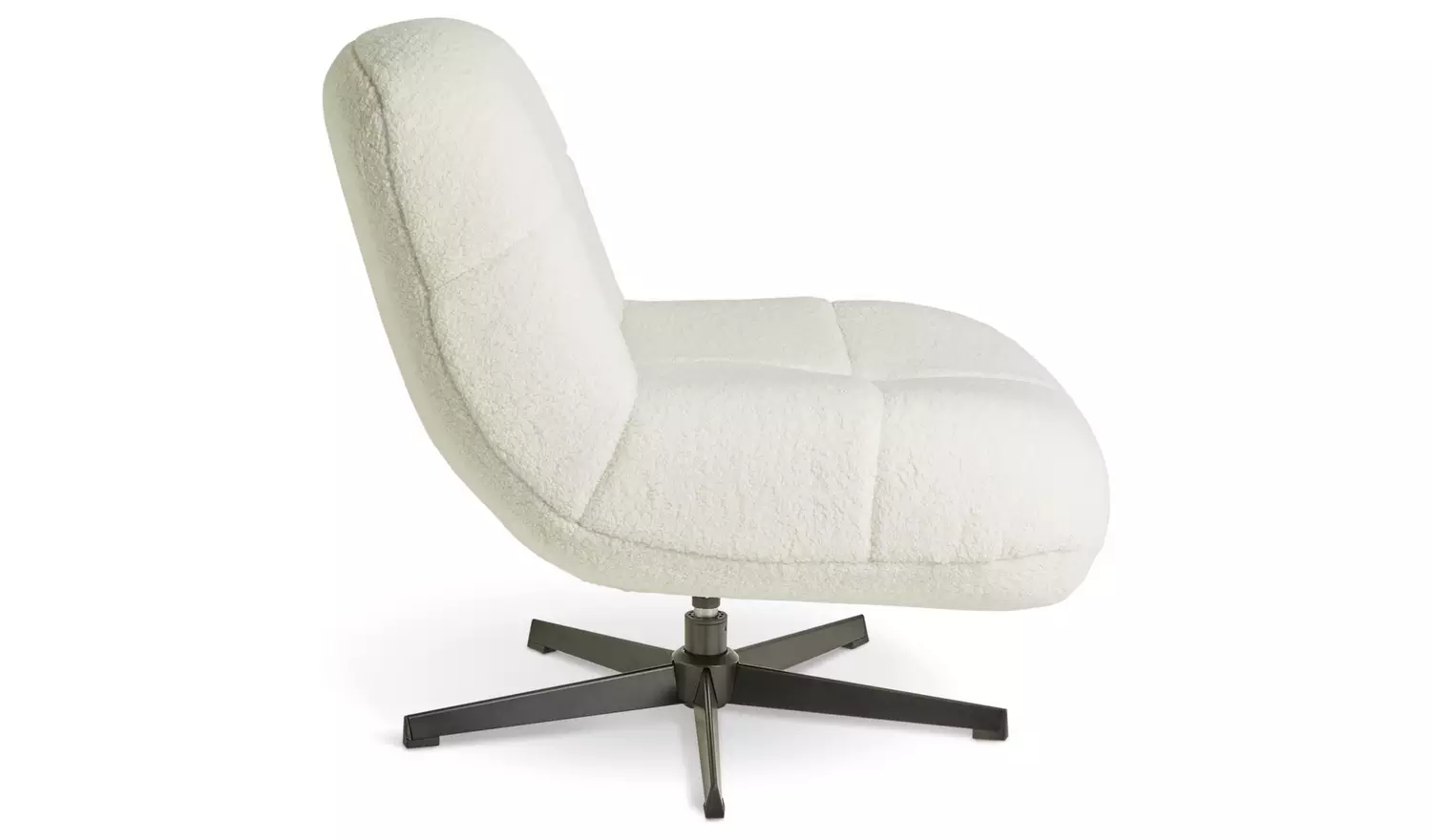 Argos Home Teddy Boucle Swivel Chair - Cream