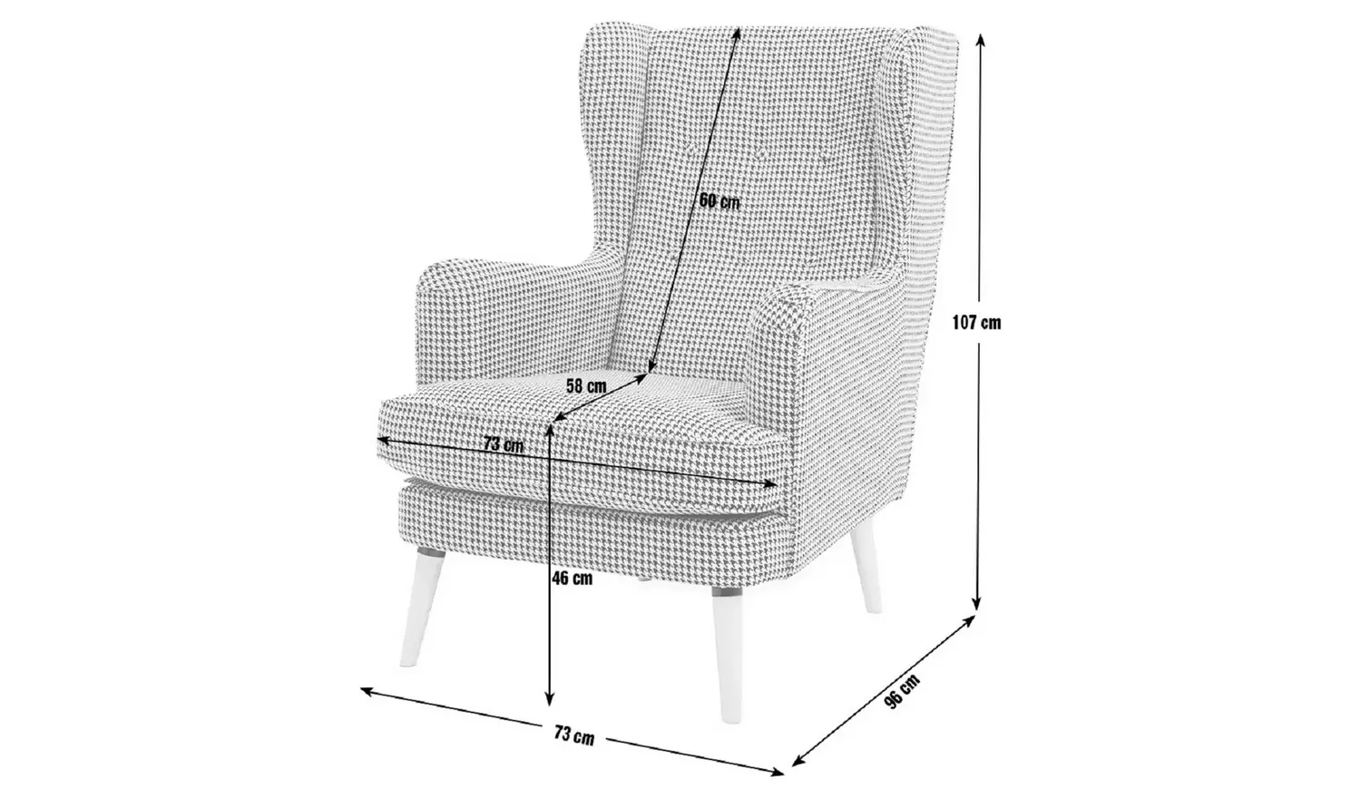 Habitat Callie Fabric Wingback Chair - Latte