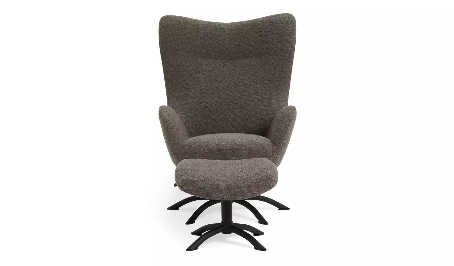 Habitat Alden Fabric Swivel Chair and Footstool - Grey