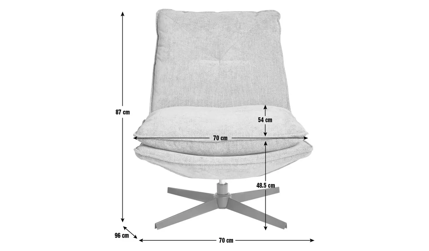 Argos Home Soloman Fabric Swivel Chair - Grey