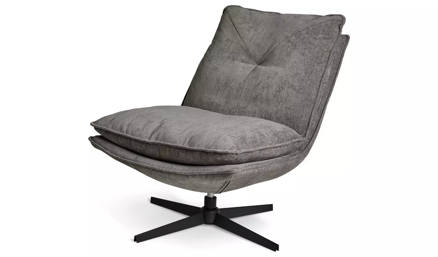 Argos Home Soloman Fabric Swivel Chair - Grey
