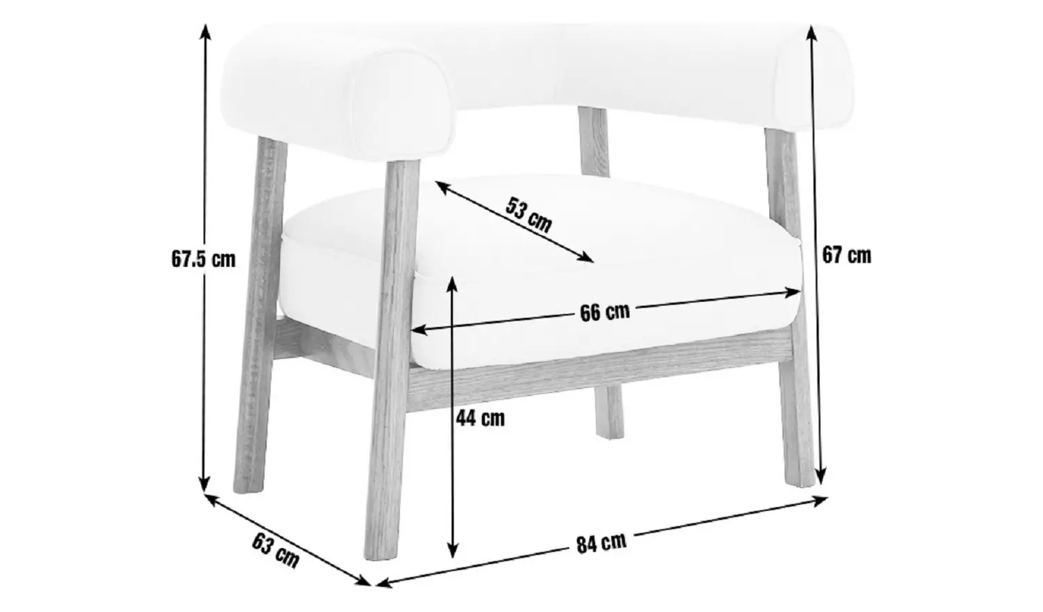 Habitat Elio Fabric Curved Armchair - Grey