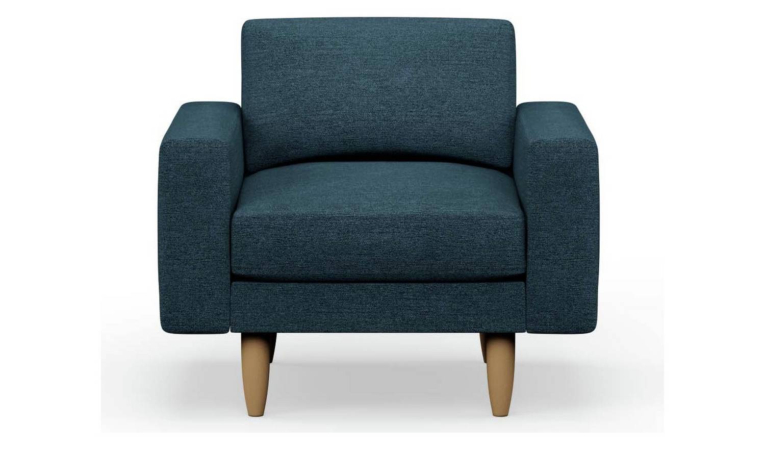 Hutch Fabric Block Arm Armchair - Aegean Blue