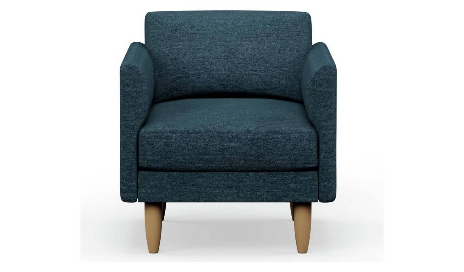 Hutch Fabric Curve Arm Armchair - Aegean Blue