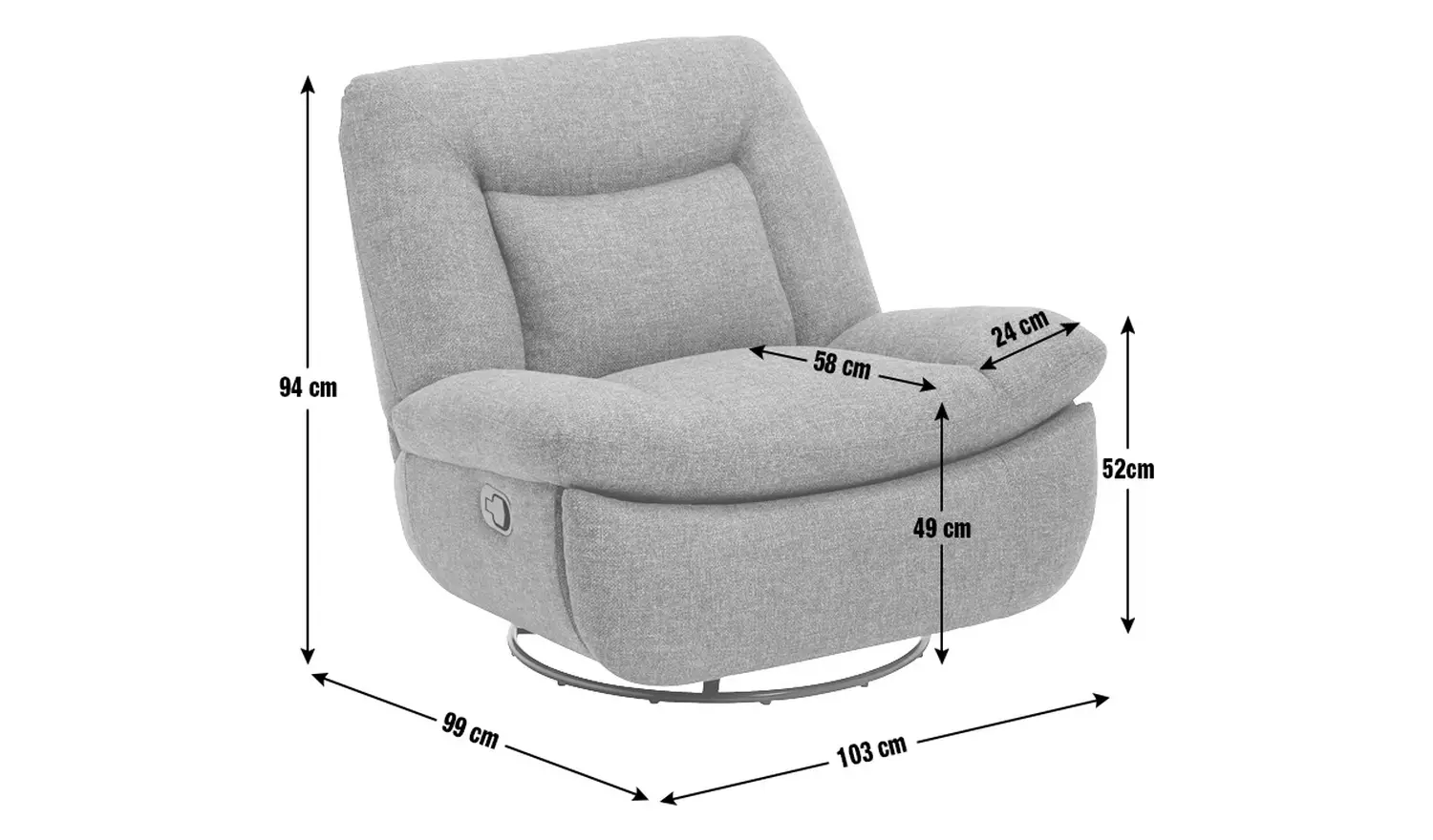 Argos Home Vaughan Fabric Recliner Chair - Grey