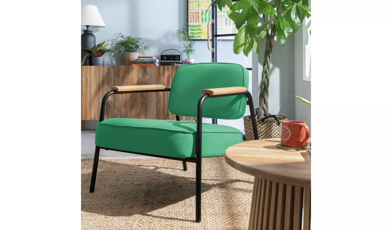 Habitat Jesper Fabric Accent Chair - Green